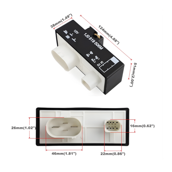 14 Módulo de Control de Ventiladores de Radiador (Versión 'M') - Škoda Fabia MK1 / VW Polo - OEM 1J0919506M