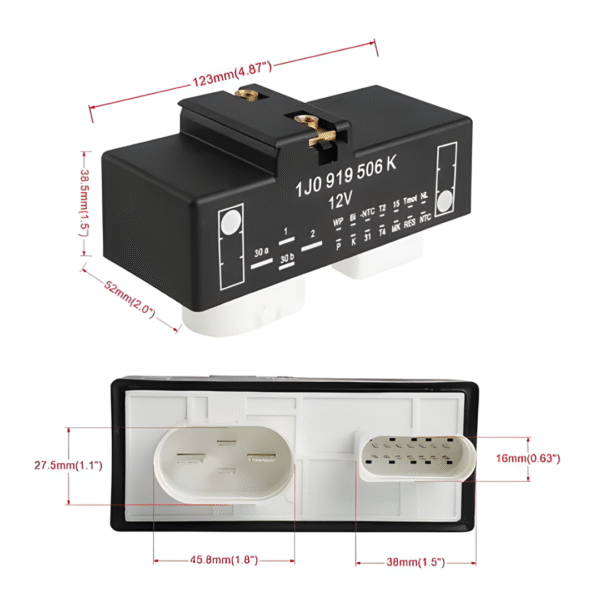 9 Módulo de Control de Ventiladores (14 Pines, Versión 'K') - VW Golf / Jetta MK4 / Octavia MK1 (2.0L / 1.9 TDI) - OEM 1J0919506K
