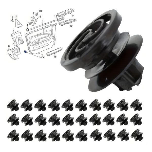 61 Clip de Panel de Puerta (Grapa) - VW Golf / Jetta / Bora - OEM 3B0868243