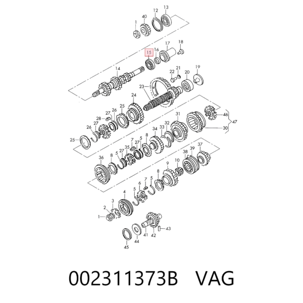 125 Rulimán de Palillos Triplex / Caja Manual - ŠKODA Fabia 1.4 8v & Felicia - OEM 002311373B