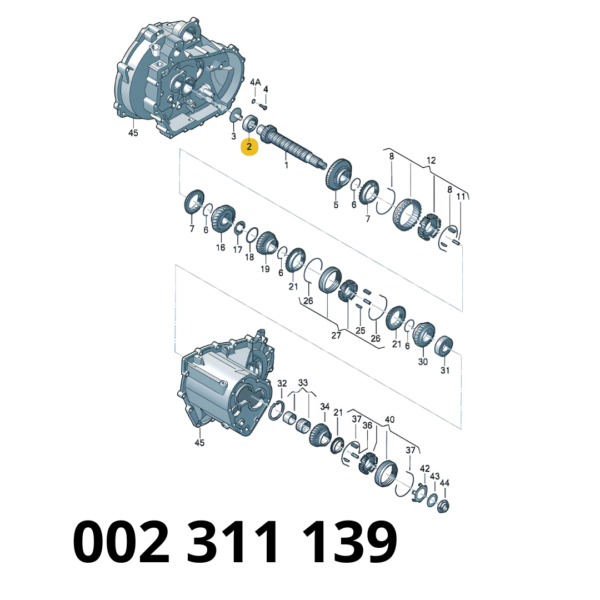 137 Rulimán de Palillos Cono / Caja Manual - ŠKODA Fabia 1.4 8v & Felicia - OEM 002311139