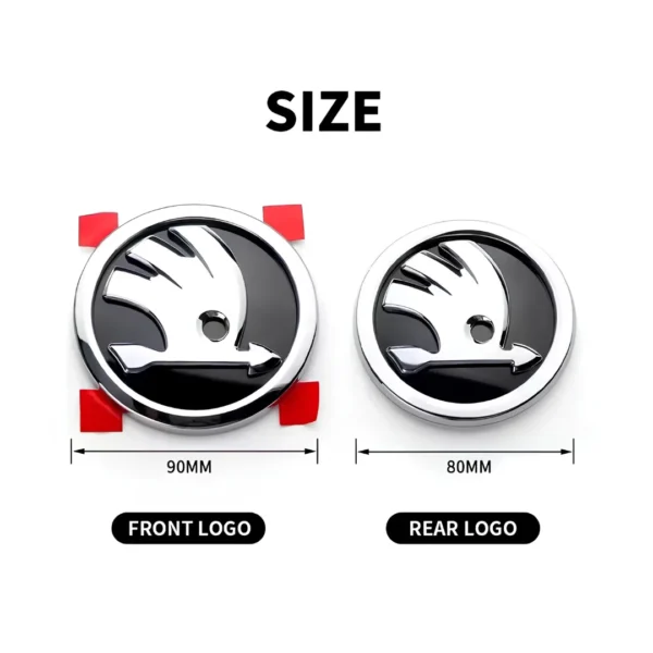Emblema Moderno Plateado / Cromo de Capó / Maletero (80 mm / 90 mm) - ŠKODA Octavia / Fabia / Rapid